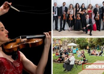 LR (en el sentido de las agujas del reloj): Violinista María Dueñas (Foto cortesía del artista); Orquesta Canadiense Golha (Fotografía cortesía de CGO); Fundación para las Artes de Toronto Arte en los parques (Fotografía cortesía de la Fundación para las Artes de Toronto)