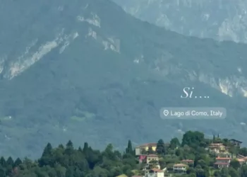 Historia de Instagram de la cantante Danna tomada en Lago di Como, Italia