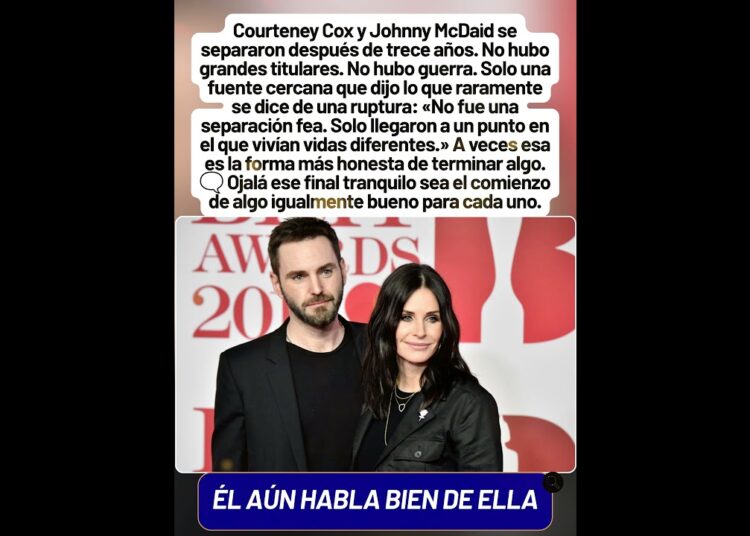 Courteney Cox y Johnny McDaid se separaron y él reveló algo sobre ella que nadie esperaba escuchar