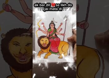 ✨ Watch This Beautiful Maa Durga Painting Come to Life! #artist #shortsfeed #artwork #maadurga #fyp