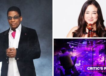 LR (en el sentido de las agujas del reloj): el icónico pianista de jazz Herbie Hancock; violista Sharon Wei, The Glass Orchestra (Fotos cortesía de los artistas)