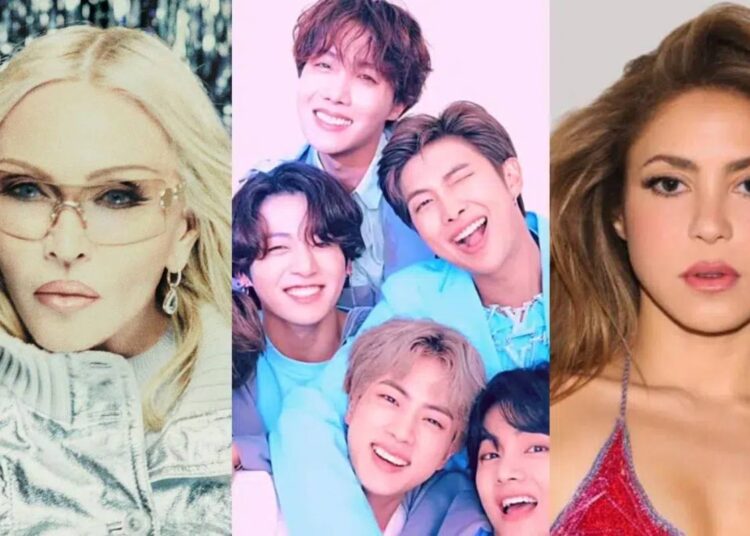 Honorarios de Shakira, Madonna, BTS y Bieber en Mundial 2026