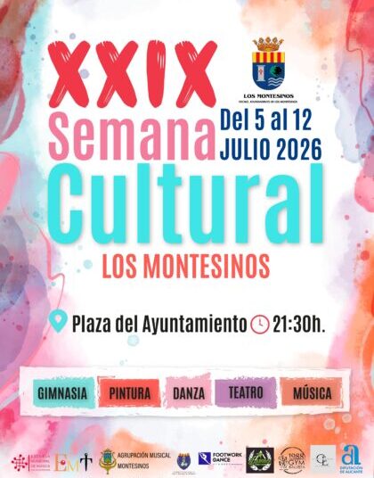 Los Montesinos, evento: Actuación de los cantantes locales Abril Espinosa, Yordan Dimitrov, Diana Costa y Fátima Orta y del ensemble de guitarras de la Escuela Municipal de Música, dentro de los actos de la XXIX Semana Cultural organizados por el Ayuntamiento