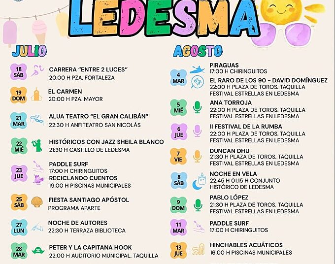 Los cantantes Pablo López, Duncan Dhu y Ana Torroja, estrellas del verano cultural de la villa ledesmina