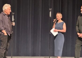 interpreter Helena Koutná and Dustin Hoffman at Karlovy Vary 2026