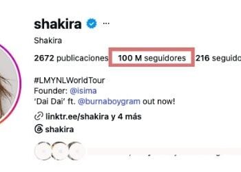 Shakira hace historia como la primera artista latina en alcanzar los 100 millones de seguidores en Instagram