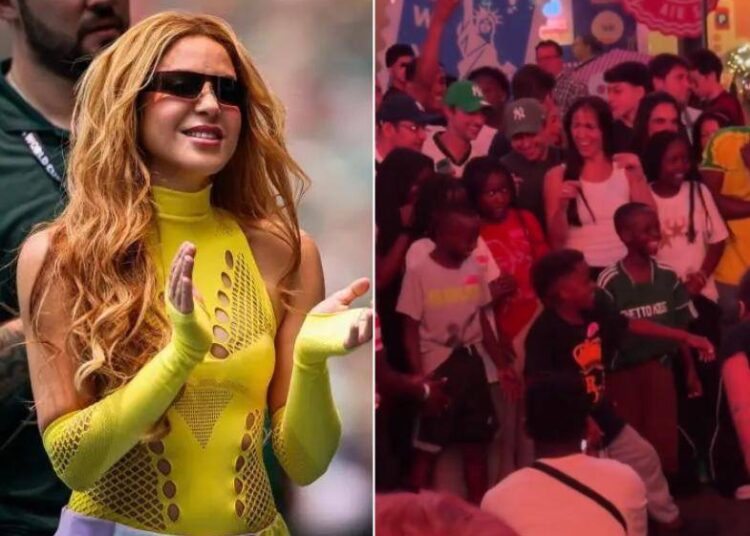 Shakira sorprendió a todos junto a sus hijos y los Ghetto Kids durante un recorrido por Times Square, en Nueva York