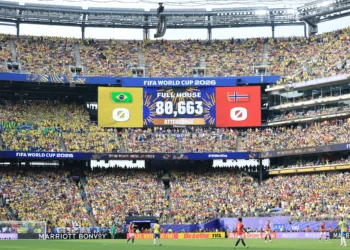 El New York New Jersey Stadium a tope en el partido de Brasil vs Noruega en el Mundial 2026.