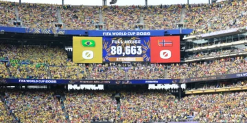 El New York New Jersey Stadium a tope en el partido de Brasil vs Noruega en el Mundial 2026.