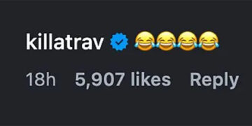 Comentario de Travis Kelce en InstagramCrédito: Bert Kreischer/Instagram